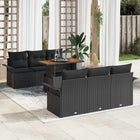 Tuinset poly rotan 7-delig zwart