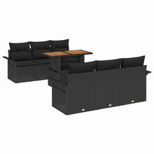 Tuin Sofa Set met opslag 7 pcs Zwart Poly riet