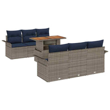 Tuin Sofa Set met opslag 7 pcs Grijs Poly riet