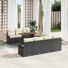 Tuin Sofa Set met opslag 8 pcs Zwart Poly riet