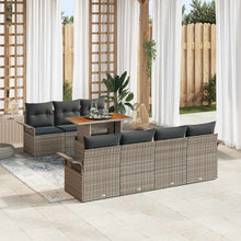 Tuin Sofa Set met opslag 8 pcs Grijs Poly riet