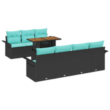 Tuin Sofa Set met opslag 8 pcs Zwart Poly riet