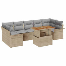 Tuin Sofa Set met opslag 8 pcs Beige Poly riet