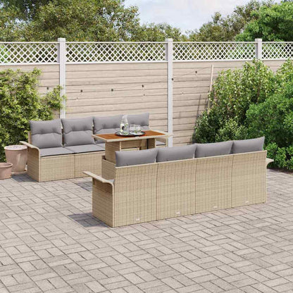 Tuin Sofa Set met opslag 9 pcs Beige Poly riet