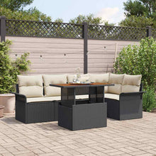 Tuin Sofa Set met opslag 6 pcs Zwart Poly riet