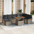 Tuinset poly rattan grijs 9-delig