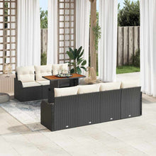 Tuin Sofa Set met opslag 8 pcs Zwart Poly riet