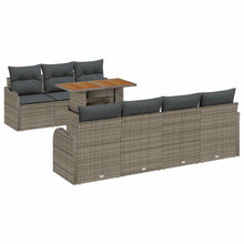 Tuin Sofa Set met opslag 8 pcs Grijs Poly riet