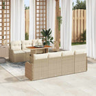 Tuinset poly rotan 8-delig beige modulair met opslag