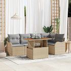 Tuinset poly rotan 6-delig beige modulair