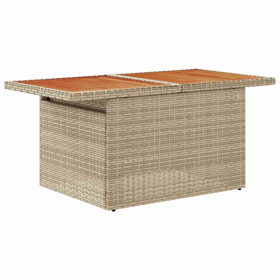 Tuin Sofa Set Met Opslag 9 Pcs Poly Riet beige en lichtgrijs