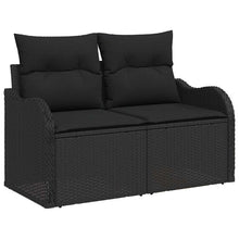 Tuin Sofa Set met opslag 8 pcs Zwart Poly riet