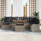 Loungeset 9-delig poly rotan grijs met opbergruimte