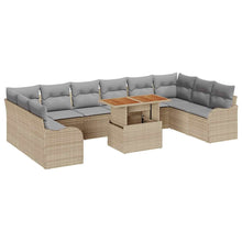 Tuin Sofa Set met opslag 11 pcs Beige Poly riet