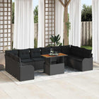 Tuinset poly rotan zwart 11-delig modulair