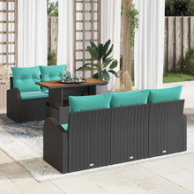 Tuin Sofa Set met opslag 6 pcs Zwart Poly riet