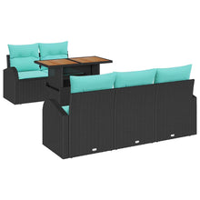 Tuin Sofa Set met opslag 6 pcs Zwart Poly riet