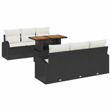 Tuin Sofa Set met opslag 7 pcs Zwart Poly riet