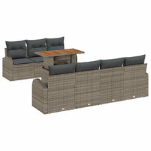Tuin Sofa Set met opslag 8 pcs Grijs Poly riet