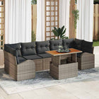 Tuinset poly rotan grijs modulair met opbergruimte 8-delig