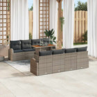 Tuinset poly riet grijs modulair met opslag 8 persoons