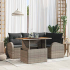 Tuinset poly rotan grijs modulair met opbergruimte