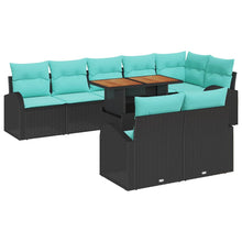 Tuin Sofa Set met opslag 9 pcs Zwart Poly riet