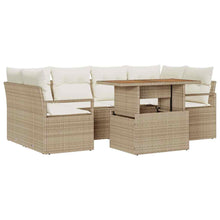 Tuin Sofa Set met opslag 7 pcs Beige Poly riet