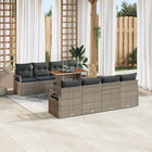 Tuinset poly rotan grijs 8 personen modulair met opbergruimte