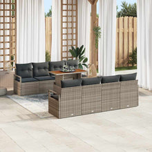 Tuin Sofa Set met opslag 9 pcs Grijs Poly riet