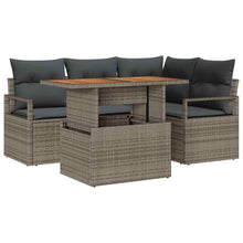 Tuin Sofa Set met opslag 5 pcs Grijs Poly riet