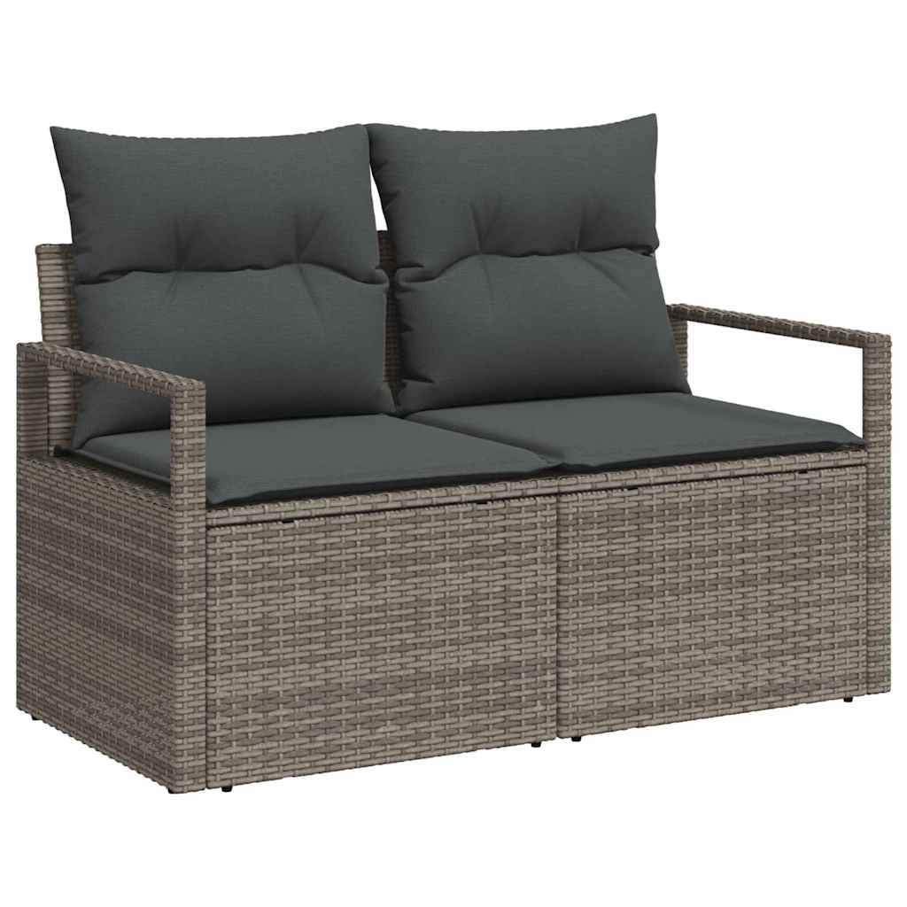 Tuin Sofa Set met opslag 5 pcs Grijs Poly riet