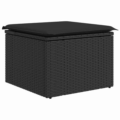 Tuin Sofa Set met opslag 9 pcs Zwart Poly riet