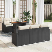 Tuinset poly rotan zwart modulair met opbergruimte