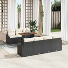 Tuinset poly rotan 8-delig zwart
