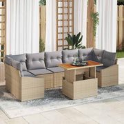 Tuinset 8-delig beige lichtgrijs met opbergruimte