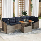 Tuinset poly riet grijs modulair 7 personen
