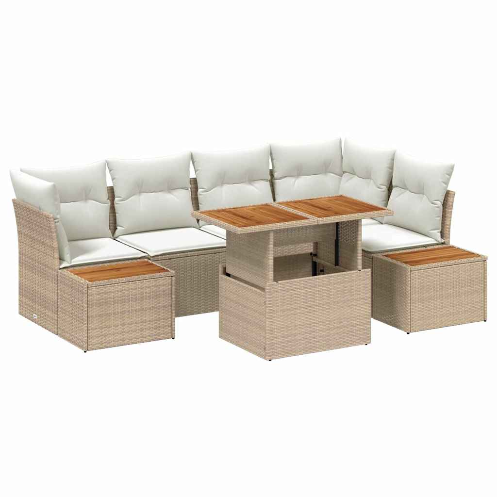 Tuin Sofa Set met opslag 10 pcs Beige Poly riet