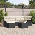 Tuinset 7-delig polyrattan zwart crème