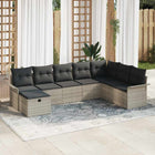 Tuinset poly rattan lichtgrijs 8-delig