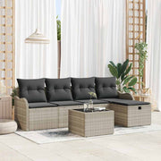 Tuin loungeset poly rattan lichtgrijs 231x117x85 cm