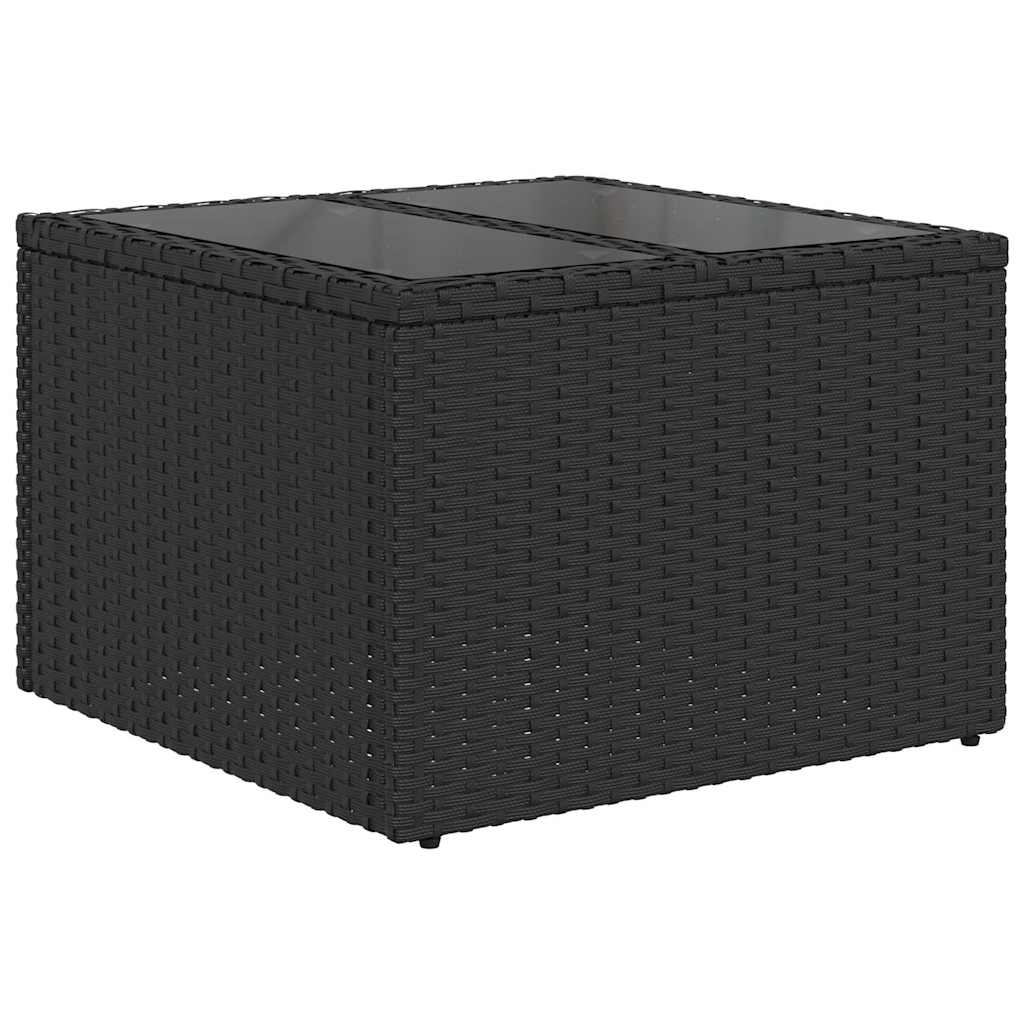 Tuin Sofa Set met kussen 7 pcs Zwart en crème Poly riet