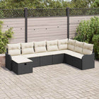 Loungeset poly rattan 8-delig zwart crème 287,5x177,5x85 cm