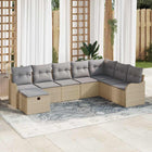 Loungeset poly rattan beige licht grijs met opbergruimte