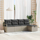 Sofa with cushion with storage Light grey poly rattan