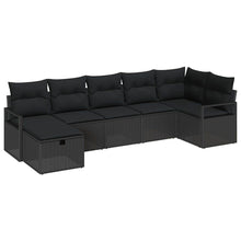 Tuin Sofa Set 7 Pcs 287 X 122 X 85 Cm Poly Riet Zwart Zwart zonder tafel