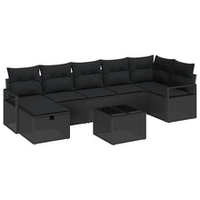 Tuin Sofa Set 8 Pcs 287 X 122 X 85 Cm Poly Riet Zwart Zwart met tafel
