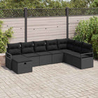 Loungeset 8-delig poly rotan zwart