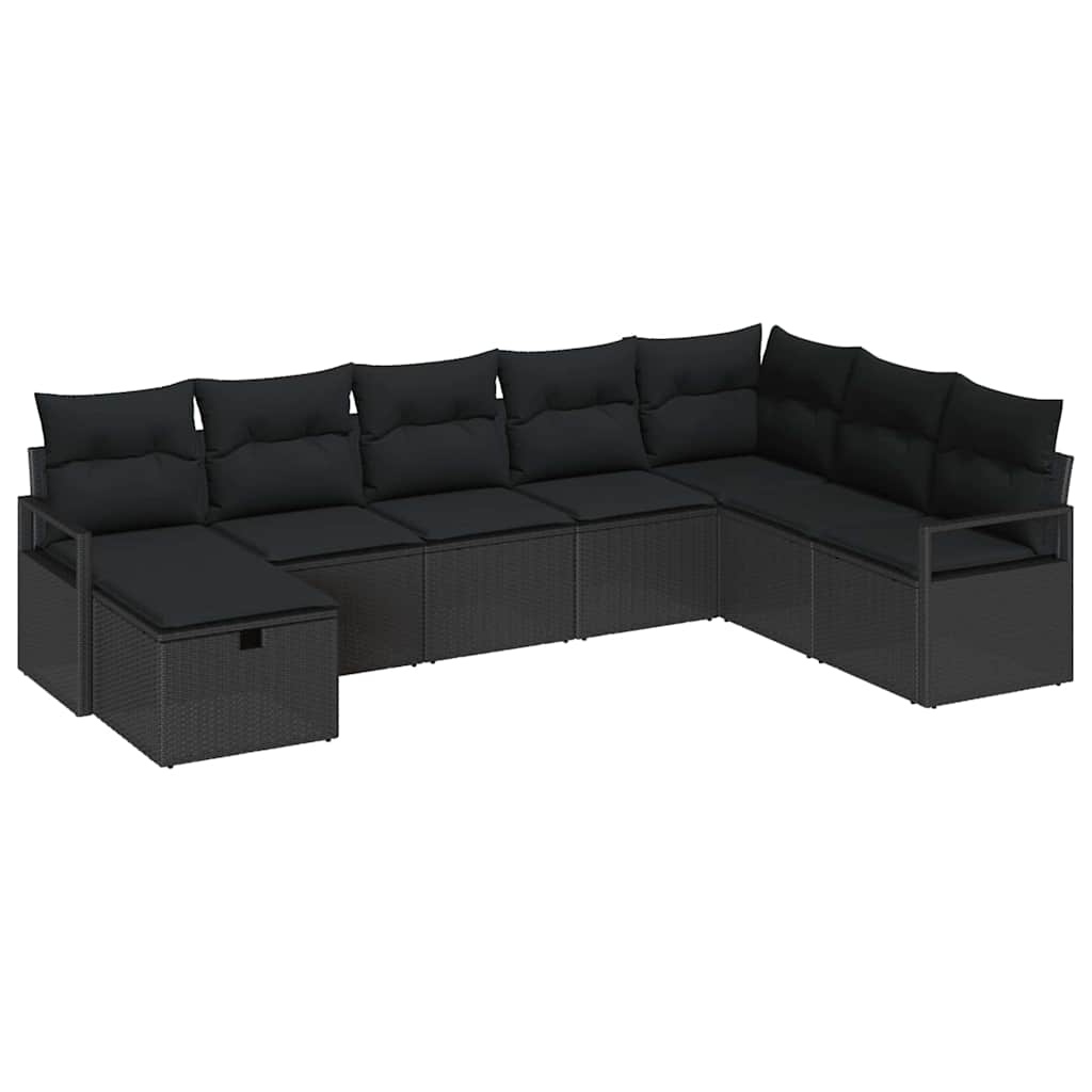 Tuin Sofa Set 8 Pcs 287 X 177 X 85 Cm Poly Riet Zwart Zwart zonder tafel