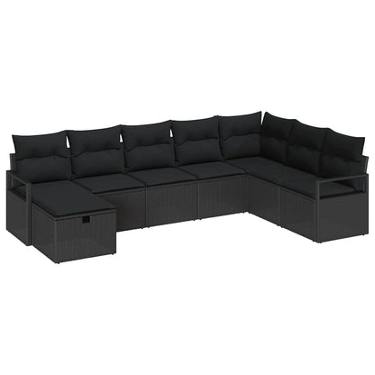 Tuin Sofa Set 8 Pcs 287 X 177 X 85 Cm Poly Riet Zwart Zwart zonder tafel